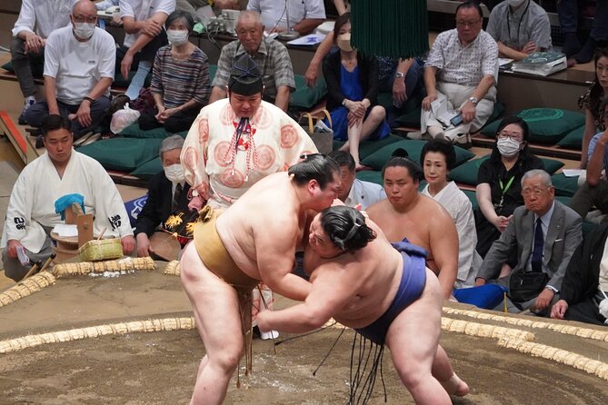Seat B Ticket Tokyo Sumo Wrestling Tournament in Ryogoku - Ekoin Temple and the spiritual side of the district
