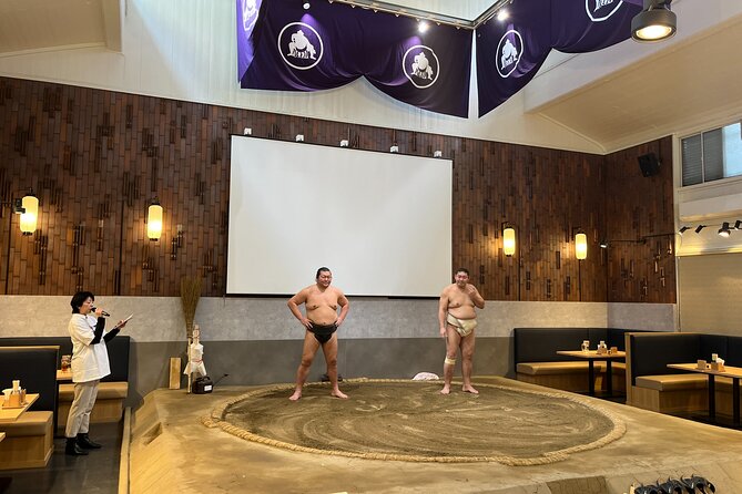 the SUMO show with Dinner - Meeting sumo wrestlers instead of watching from the stands