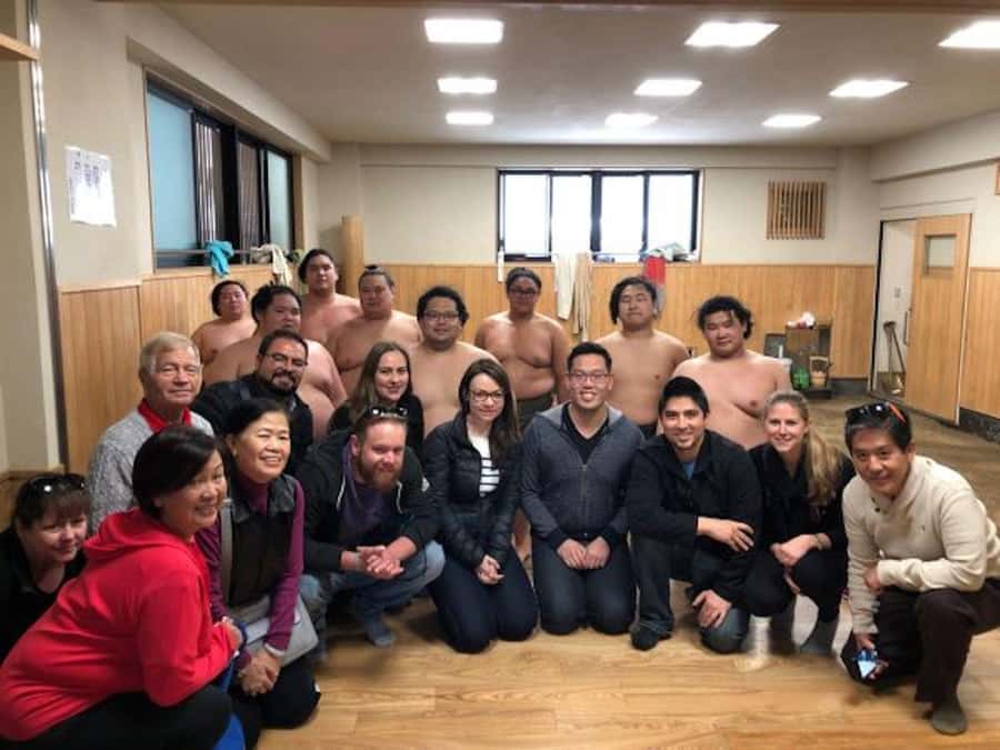 Tokyo: Exclusive Access to Sumo Morning Practice with Photos - The possible photo with the wrestlers
