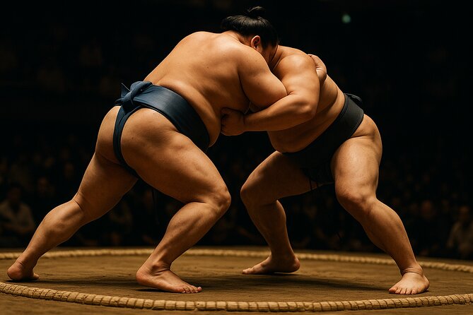 Tokyo Shinjuku Sumo Show & Experience with Photo - Watching two wrestlers perform