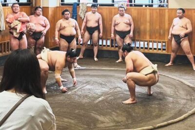 Sumo Morning Practice Viewing Tour at a Real Stable