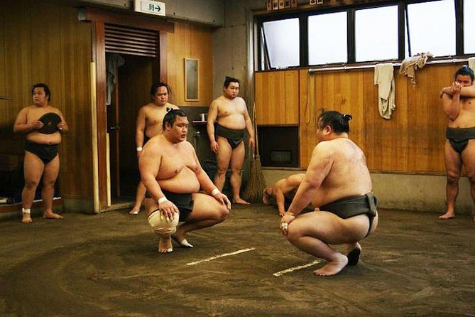 Watch Sumo Morning Practice at Stable in Tokyo - The photo session comes last, when possible